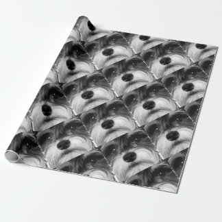 Papier Cadeau Un Schnauzer miniature noir et blanc