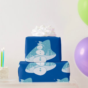 Papier Cadeau Un Snowman Portant Un Chapeau Haut