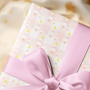 Papier Cadeau Une drôle d'oie Gingham 1er anniversaire