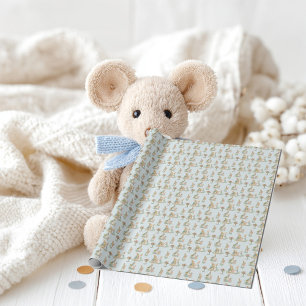 Papier Cadeau une famille de lapins mignonne avec un bébé