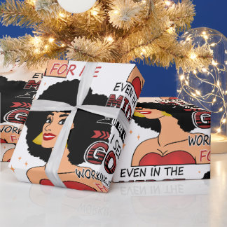 Papier Cadeau  Une femme noire faisant confiance à Dieu dans la 
