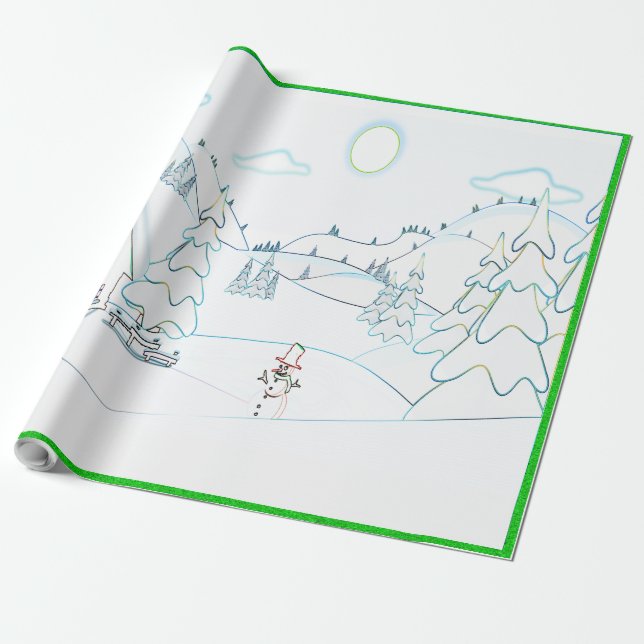 Papier Cadeau Une journée d'hiver froid - (Déroulé)
