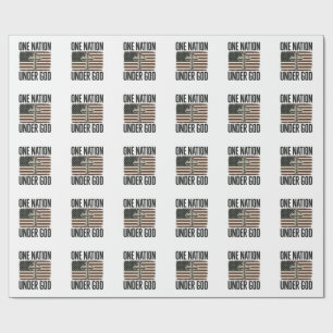 Papier Cadeau Une nation sous Dieu croix patriotique