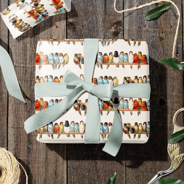 Papier Cadeau Une perche d'oiseaux Illustration de la perche Vin (Créateur téléchargé)