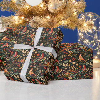 Papier Cadeau Une perdrix dans un arbre à poires Noël