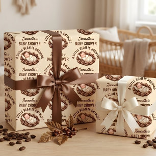 Papier Cadeau Une petite graine prépare du café Baby Shower