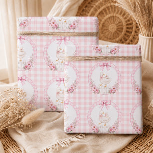 Papier Cadeau Une petite maisonnette rose cottagecore un peu nia