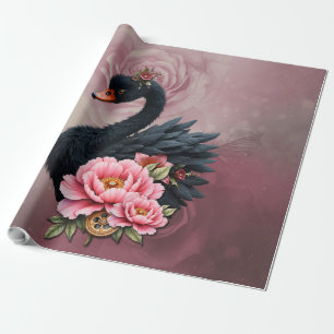 Papier Cadeau Une touche de rose et de lueur de cygne. 