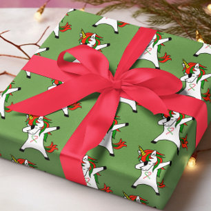 Papier Cadeau Unicorn Dabbing Festive Noël
