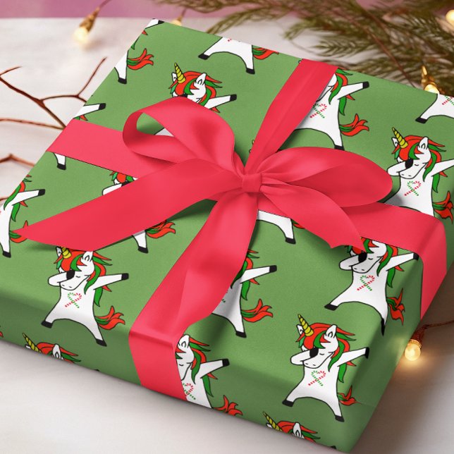 Papier Cadeau Unicorn Dabbing Festive Noël (Créateur téléchargé)