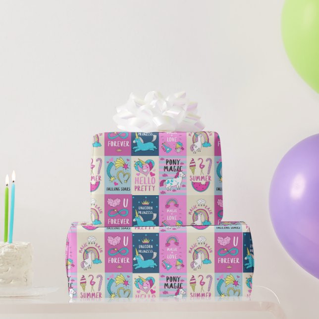Papier Cadeau Unicorn Fille anniversaire (Cadeaux de fête)