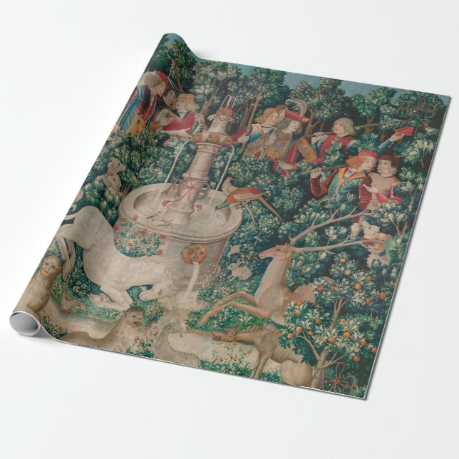 Papier Cadeau Unicorn Hunt Medieval Art - Unicorn (Déroulé)