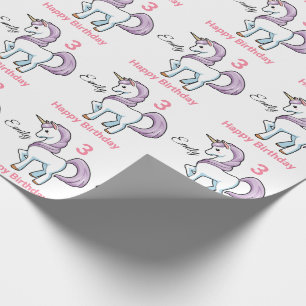 Papier Cadeau UNICORN Little Girl's Personnalize Nom Anniversair