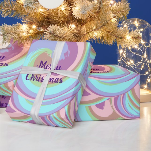 Papier Cadeau Unicorn Swirl (texte de Personnaliser) (Vacances)