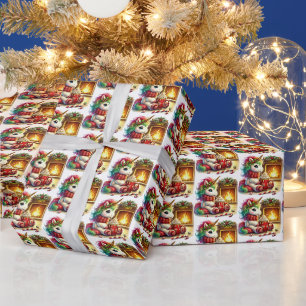 Papier Cadeau Unicorne carrelée Festive Noël