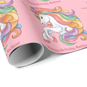 Papier Cadeau Unicorne couleur texte personnalisé