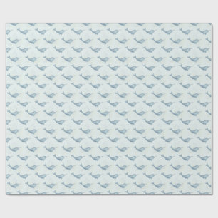 Papier Cadeau "Unicorne de mer" Aquarelle Narwhal