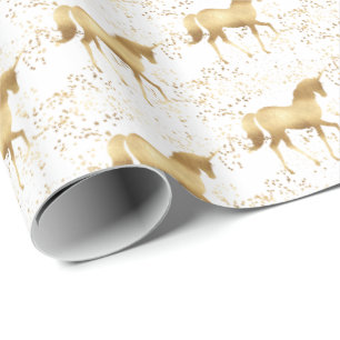 Papier Cadeau Unicorne d'or