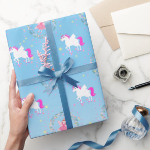 Papier Cadeau Unicorne et Fairy Magie fête d'anniversaire