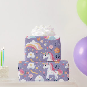 Papier Cadeau Unicorne mauve
