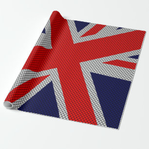 Papier Cadeau Union Jack sur l'impression en fibre de carbone