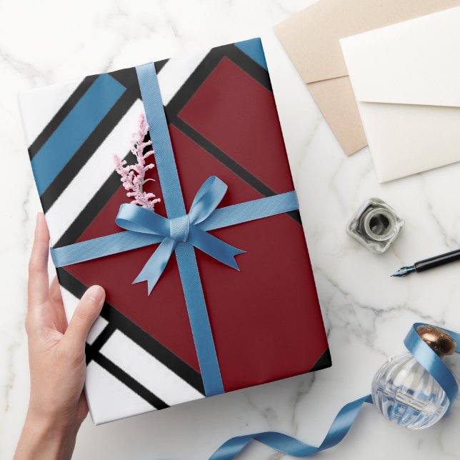 Papier Cadeau Unique Motif moderne contemporain géométrique Plai (Cadeaux)