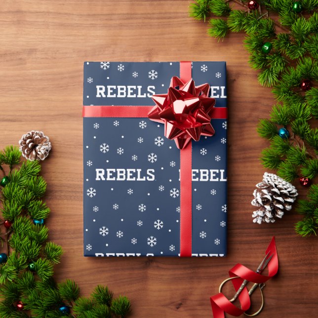 Papier Cadeau Université du Mississippi | Wordmark Rebels (Cadeau de vacances)