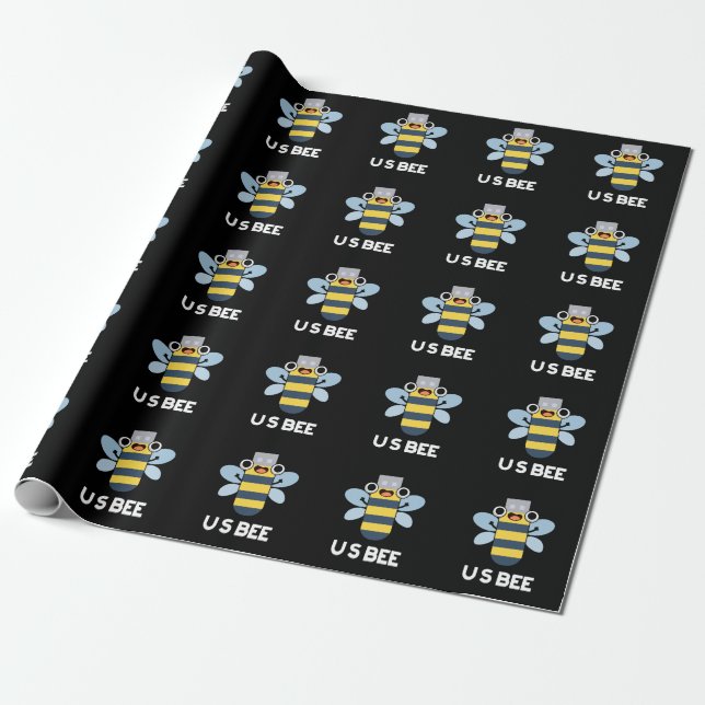 Papier Cadeau US Bee Funny USB - Jeu technique Dark BG (Déroulé)