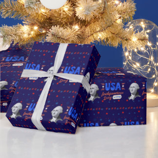 Papier Cadeau USA Independence Day deep blue