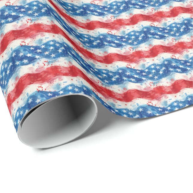 Papier Cadeau USA Patriotique (Coin rond)