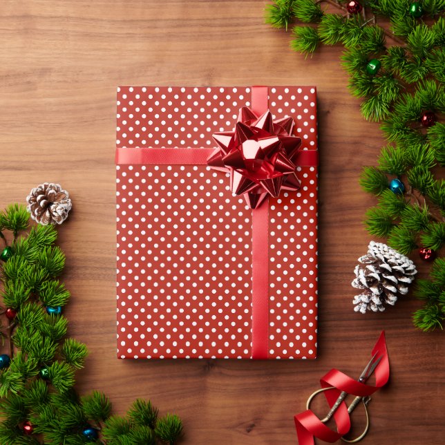 Papier Cadeau Vacances à pois rouges (Cadeau de vacances)