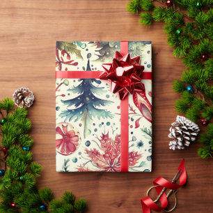 Papier Cadeau Vacances Arbres Vacances Hiver