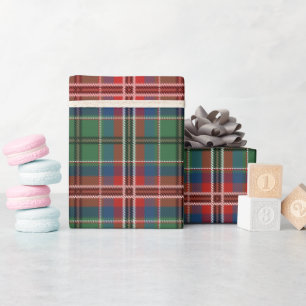 Papier Cadeau Vacances Clan MacCulloch Tartan Plaid Rustic