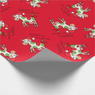 Papier Cadeau Vacances de Noël amusantes pour la vache