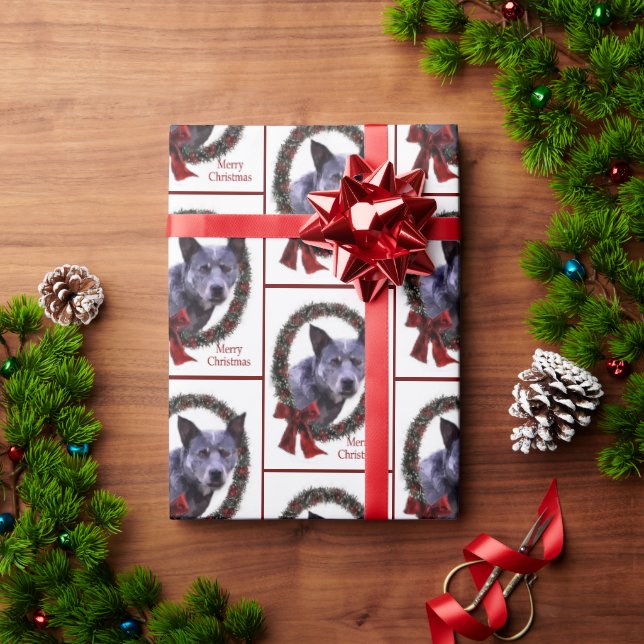Papier Cadeau Vacances de Noël de chien de bétail australien (Cadeau de vacances)