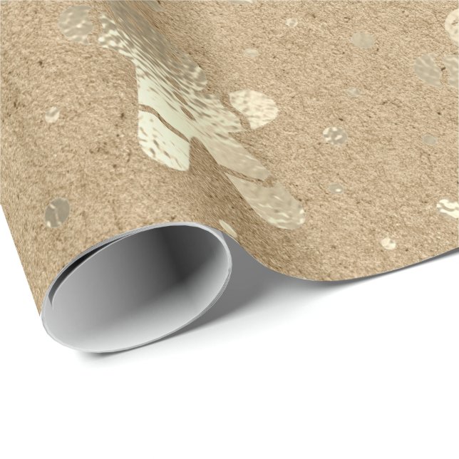 Papier Cadeau Vacances de Noël Pain d'Ivoire Homme Kraft Joy (Coin rond)