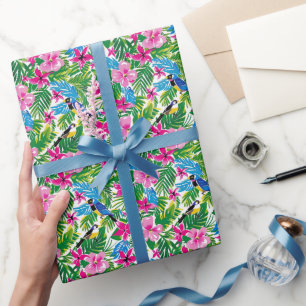 Papier Cadeau Vacances de Noël rose gras