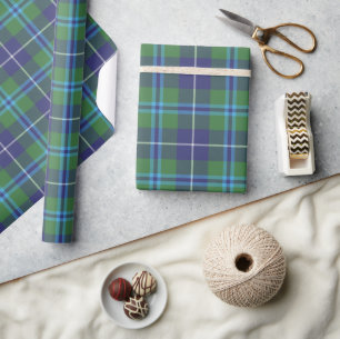 Papier Cadeau Vacances de Noël Rustique Plaid Douglas Tartan