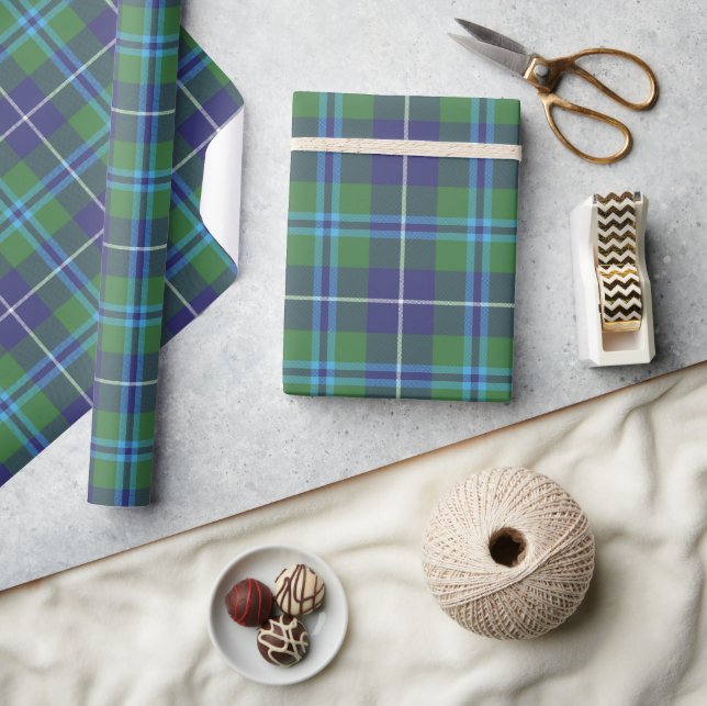 Papier Cadeau Vacances de Noël Rustique Plaid Douglas Tartan (Artisanat)