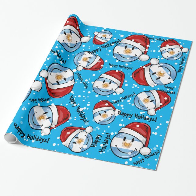 Papier Cadeau Vacances de sourire gaies de drapeau de (Déroulé)