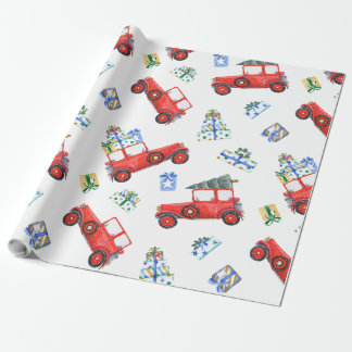 Papier Cadeau Vacances Envelopper voiture rouge