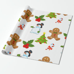 Papier Cadeau Vacances mignonnes de Noël d'enfants