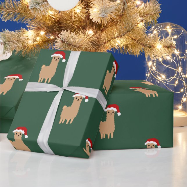 Papier Cadeau Vacances Noël lama motif jolis plaisir (Vacances)