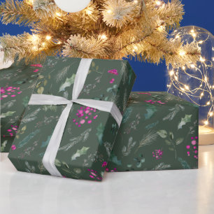 Papier Cadeau Vacances vertes dans la forêt moderne