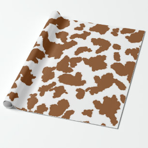 Papier Cadeau Vache Brown Et Blanche Cacher Motif fourrure