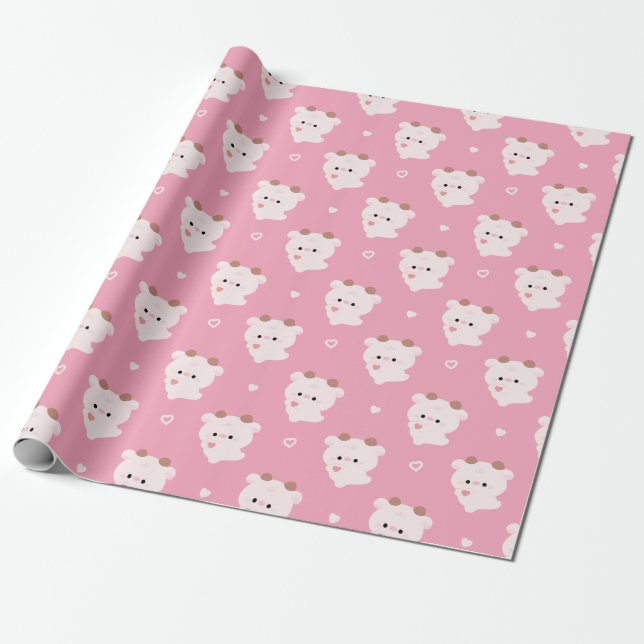 Papier Cadeau Vache d'amour mignonne (Déroulé)