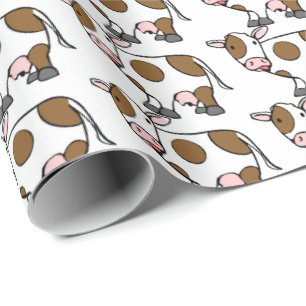 Papier Cadeau - Vache Drôle