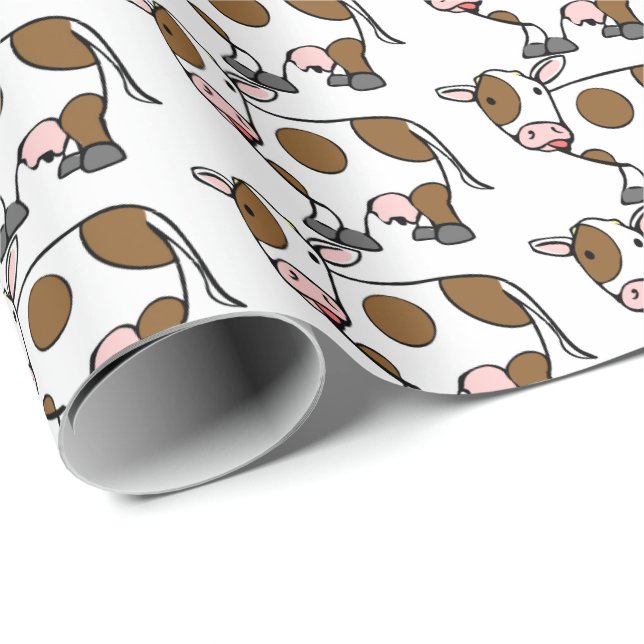 Papier Cadeau - Vache Drôle (Coin rond)