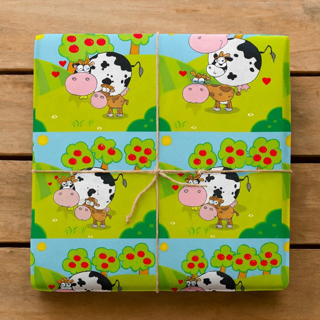 Papier Cadeau Vache Et Veau (Créateur téléchargé)