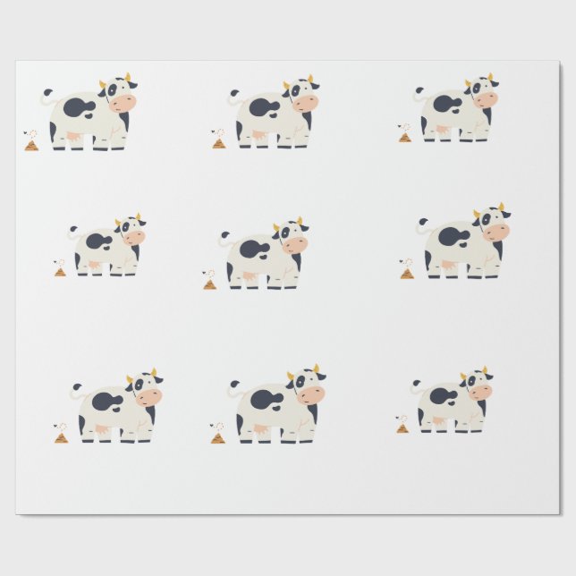 Papier cadeau « Vache lunatique » (Plat)